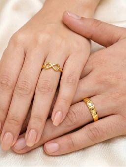 GIVA - Silver Golden Pure Infinity Couple Rings