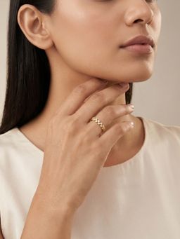 GIVA - Silver Golden Tic Tac Ring