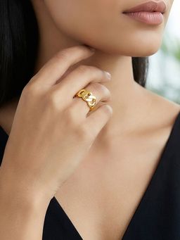 GIVA - Silver Golden Bondline Ring