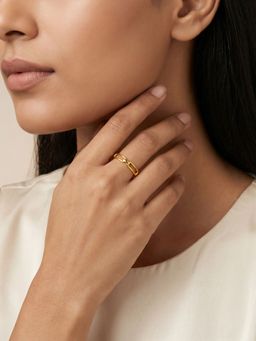 GIVA - Silver Golden Effortless Grace Ring