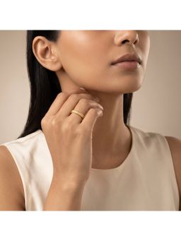 GIVA - Silver Golden Zircon Sprig Ring