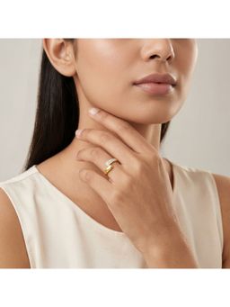 GIVA - Silver Golden Soft Hug Ring
