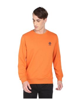 U.S. POLO ASSN. - Men Orange Crew Neck Solid Sweatshirt
