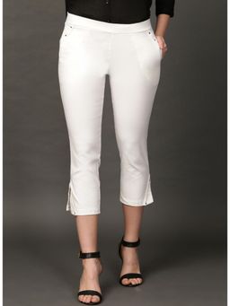 Lakshita - White Regular Capri