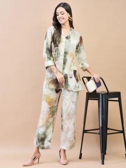 Shree - Liva Rayon Green Abstract Print Co-Ord (Set of 2)