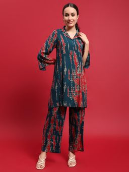 Shree - Liva Rayon Blue Tie Dye Print Co-Ord (Set of 2)