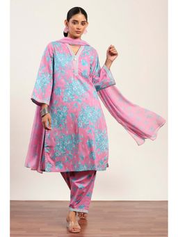 Rangriti - Pink Cotton Kurta Salwar with Dupatta