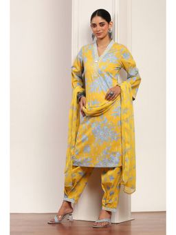 Rangriti - Yellow Cotton Kurta Salwar with Dupatta
