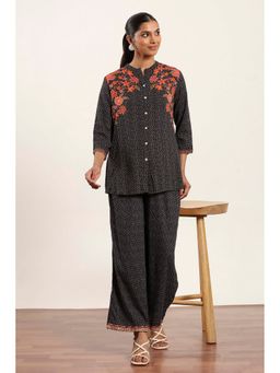 Rangriti - Women Black Shirt Top with Palazzo