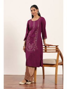 Rangriti - Women Purple Straight Kurta with Pant