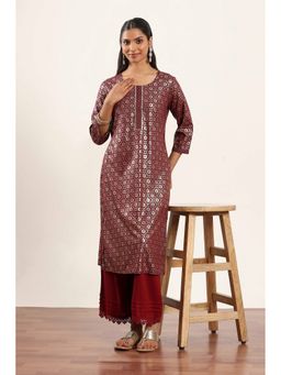 Rangriti - Women Maroon Kurta with Palazzo