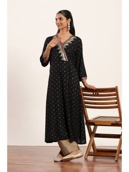 Rangriti - Women Black Viscose Rayon Kurta with Palazzo