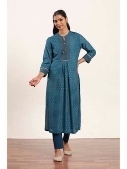 Rangriti - Women Teal Straight Kurta with Pant