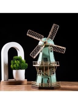 Gibox - Castilla Retro Windmill Coin Bank Green Home Decor Luxurious Item