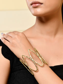 Silvermerc Designs - Gold-Plated Bamboo-Inspired Open Cuff Bracelet