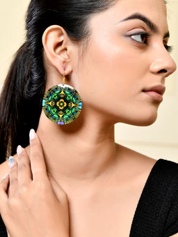 Silvermerc Designs - Mandala Patterned Round Earrings