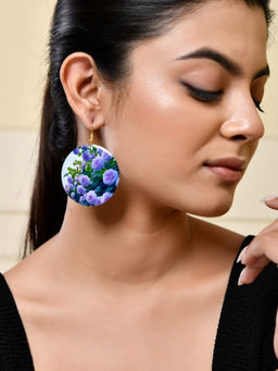 Silvermerc Designs - Purple Rose Garden Earrings