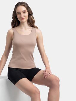 Jockey - 1535 Women Super Combed Cotton Rib Fabric Inner Tank Top - Mocha
