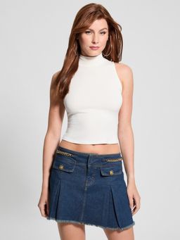 Guess - Dove White High Neck Solid Top