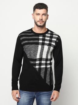CRIMSOUNE CLUB - Men Abstract Print Sweater