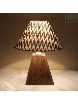 Tu Casa - Multi-Color Mangowood Pyramid Style Table Lamp For Home Decoration