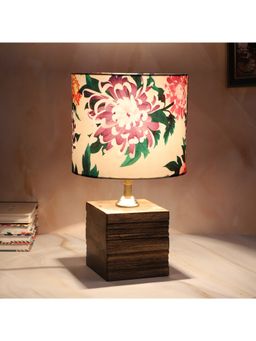 Tu Casa - White Mangowood Square Block Style Table Lamp For Home Decoration
