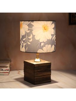Tu Casa - Blue Mangowood Square Block Style Table Lamp For Home Decoration