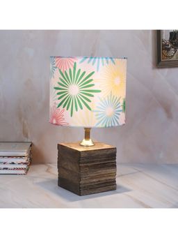 Tu Casa - White Mangowood Square Block Style Table Lamp For Home Decoration