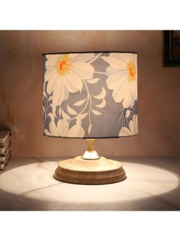 Tu Casa - Blue Mangowood Circular Table Lamp For Home Decoration