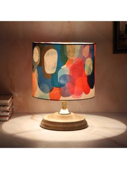 Tu Casa - Multi-Color Mangowood Circular Table Lamp For Home Decoration