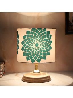 Tu Casa - White Mangowood Circular Table Lamp For Home Decoration