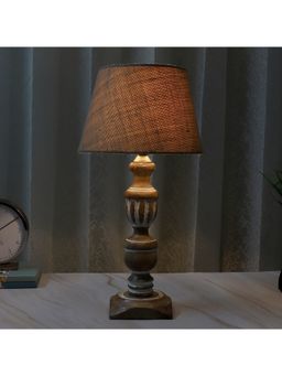 Tu Casa - Beige Mangowood French Style Table Lamp For Home Decoration