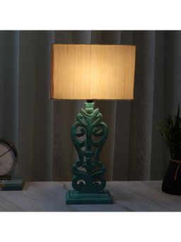 Tu Casa - Off White Mangowood Aqua French Table Lamp For Home Decoration