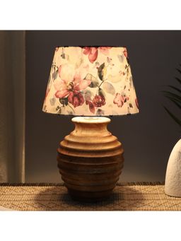 Tu Casa - White Earthy Serenity Mangowood Table Lamp For Home Decoration