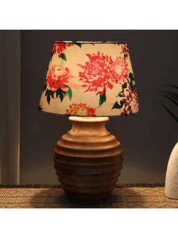 Tu Casa - White Earthy Serenity Mangowood Table Lamp For Home Decoration