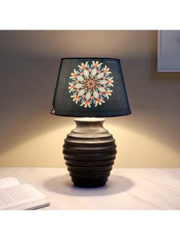 Tu Casa - Navy Blue Earthy Serenity Mangowood Table Lamp For Home Decoration