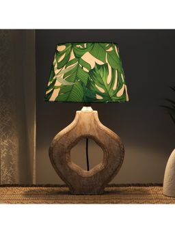 Tu Casa - Green Graceful Bloom Mangowood Table Lamp For Home Decoration