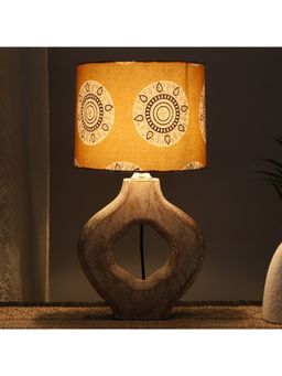 Tu Casa - Yellow Graceful Bloom Mangowood Table Lamp For Home Decoration