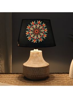Tu Casa - Navy Blue Elegant Mangowood Table Lamp For Home Decoration