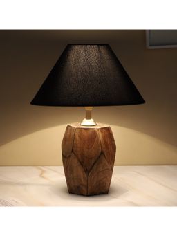 Tu Casa - Black Mangowood Diamond Cut Table Lamp For Home Decoration