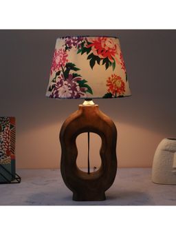 Tu Casa - White Artistry Mangowood Table Lamp For Home Decoration