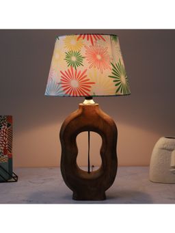 Tu Casa - White Artistry Mangowood Table Lamp For Home Decoration