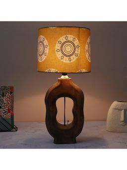 Tu Casa - Yellow Artistry Mangowood Table Lamp For Home Decoration