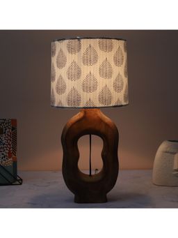 Tu Casa - White Artistry Mangowood Table Lamp For Home Decoration