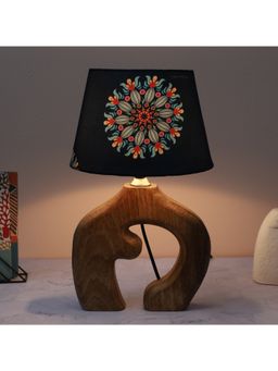 Tu Casa - Navy Blue Natures Beauty Mangowood Table Lamp For Home Decoration