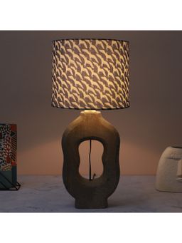 Tu Casa - Navy Blue Grace Mangowood Table Lamp For Home Decoration