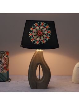 Tu Casa - Navy Blue County Cottage Mangowood Table Lamp For Home Decoration
