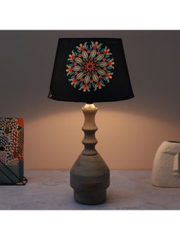 Tu Casa - Navy Blue Bottle Shape Mangowood Table Lamp For Home Decoration