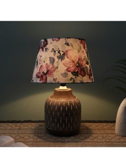 Tu Casa - White Hand Carved Mangowood Table Lamp For Home Decoration