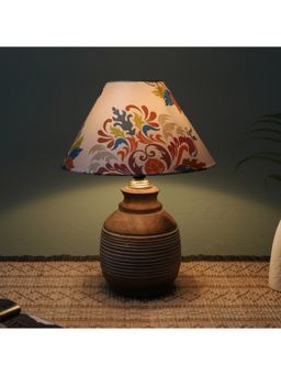 Tu Casa - White Hand Carved Mangowood Table Lamp For Home Decoration